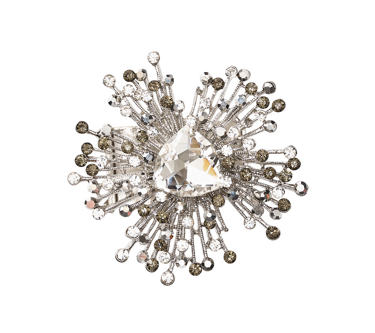 Gem Burst Napkin Ring in Crystal & Silver by Kim Seybert