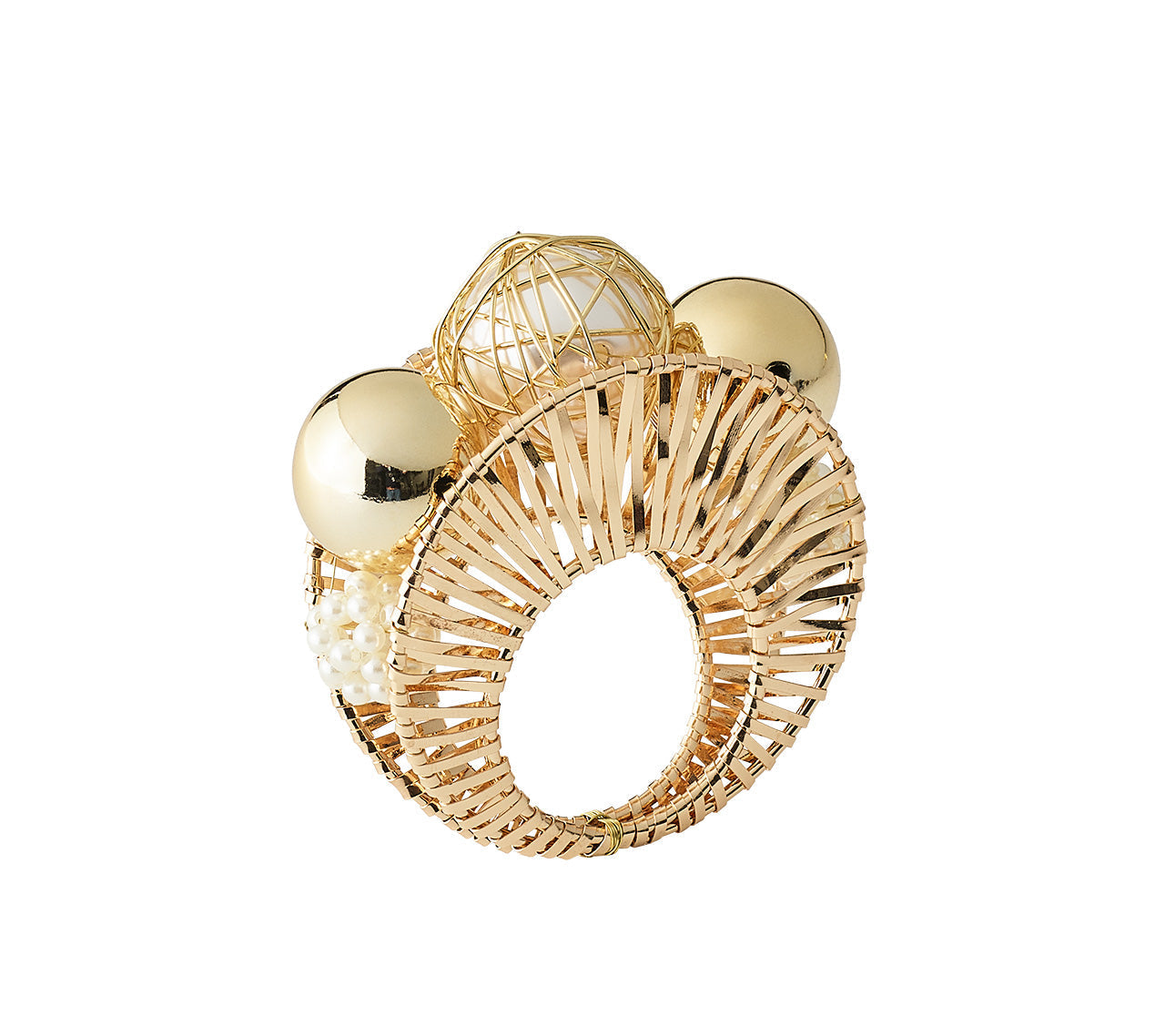 Regent Napkin Ring in Ivory & Gold