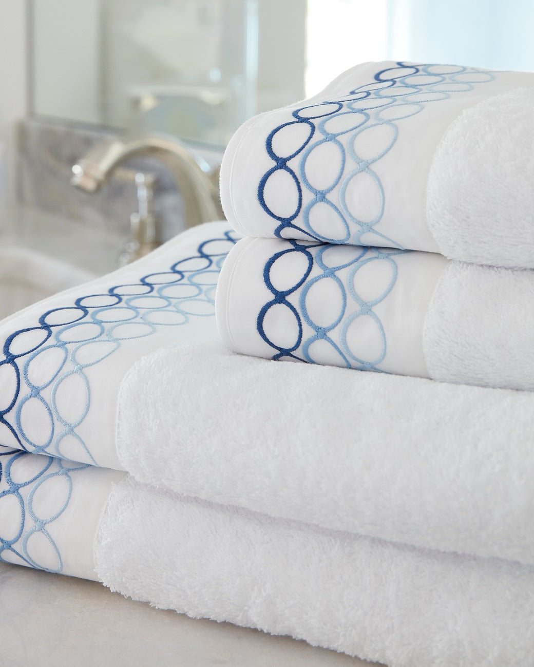 Ovaline Towels Blue - Pioneer Linens