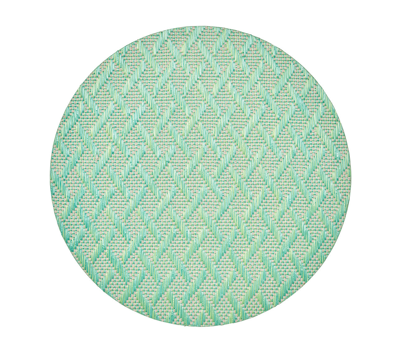 Basketweave Placemat in Marine & Lime