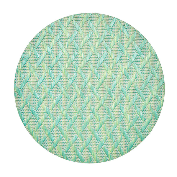 Basketweave Placemat in Marine & Lime
