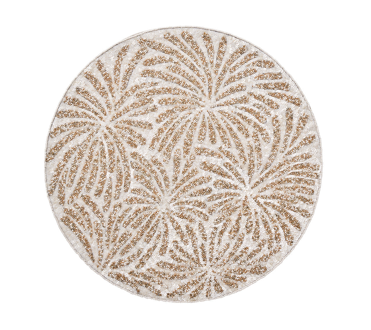 Fireworks Placemat in White, Gold & Silver