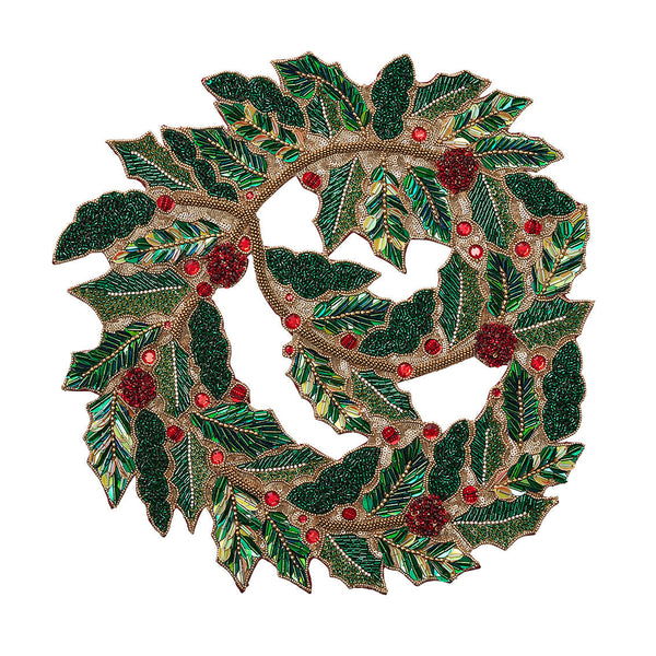 Tidings Placemat in Red, Green & Gold