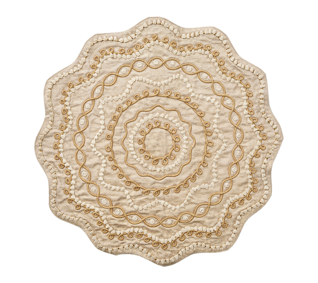 Artisanal Placemat in Natural & Gold