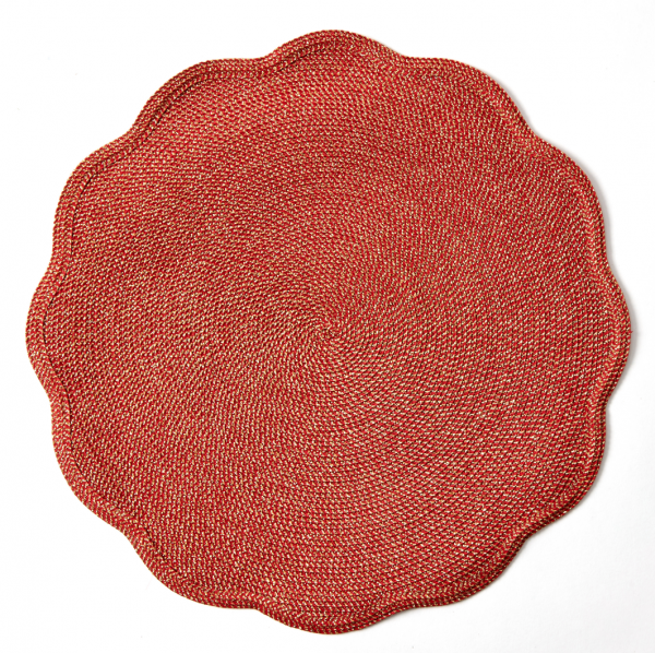 Round Scallop Glimmer and Shimmer Placemats - Pioneer Linens