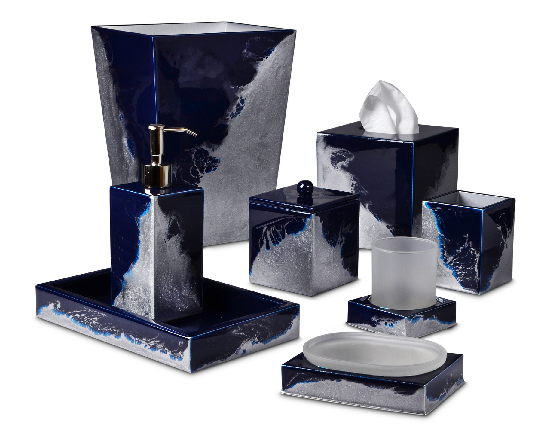 Lava Vanity Set By Mike & Ally Midnight Silver