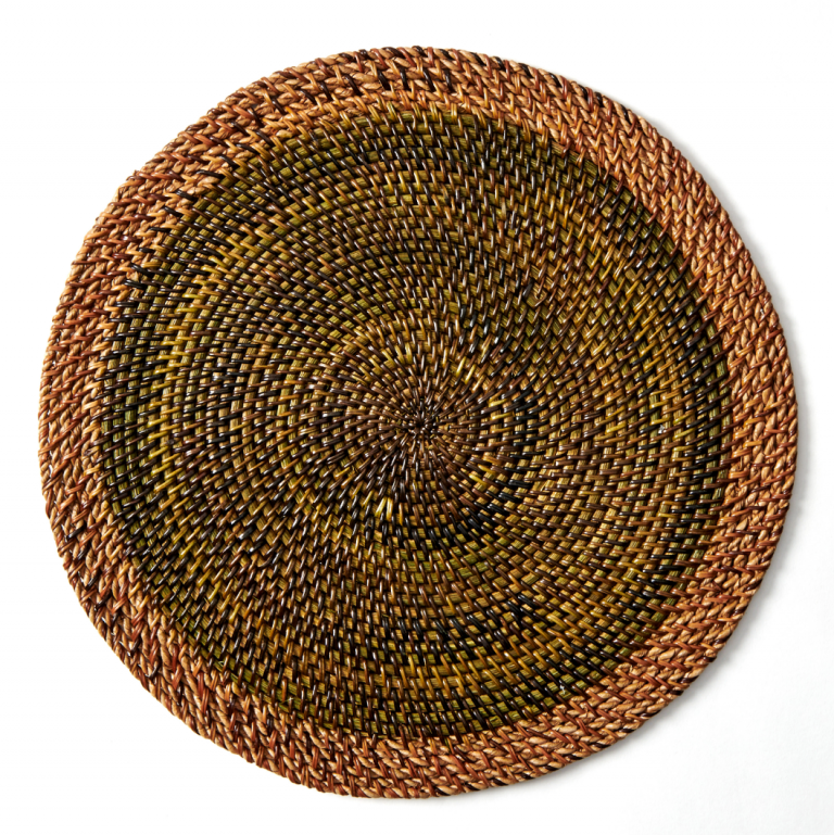 Shaded Rattan Round Placemats - Pioneer Linens