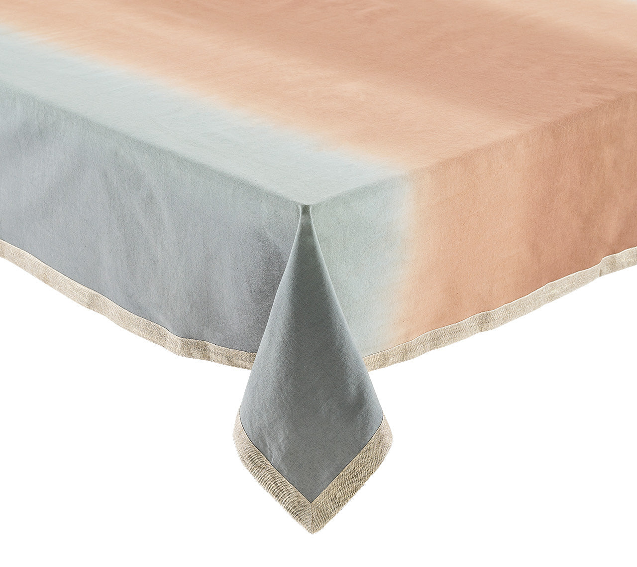 Dip Dye Tablecloth in Beige, Taupe & Gray