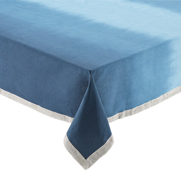 Dip Dye Tablecloth in Navy & Blue