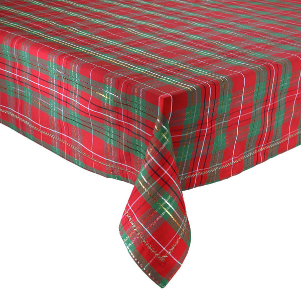 Xmas Plaid Tablecloth in Red, Green & Gold