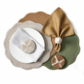 Round Scallop Glimmer and Shimmer Placemats - Pioneer Linens