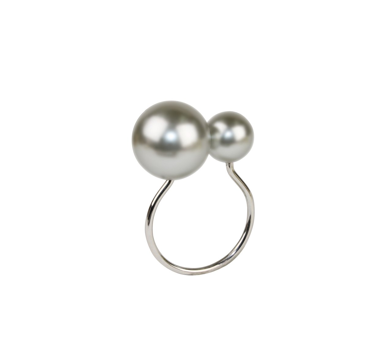 PEARL NAPKIN RING IN GRAY & SILVER - Pioneer Linens