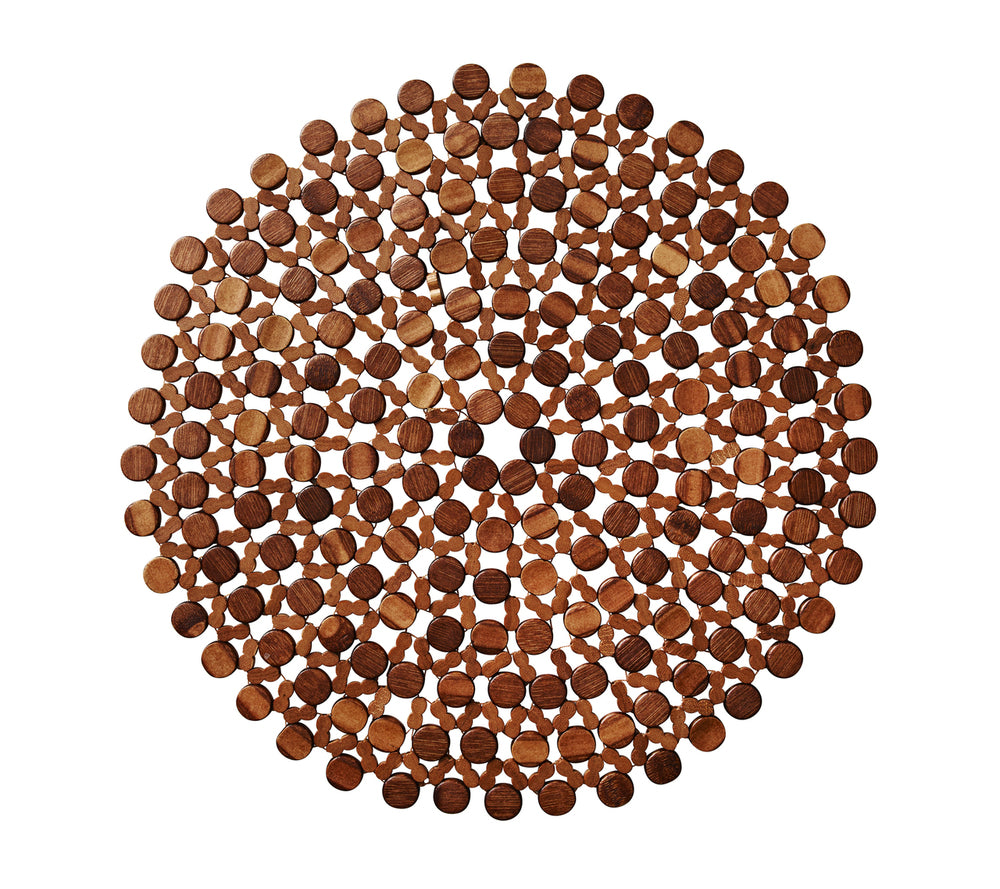 ROUND BAMBOO PLACEMAT IN BROWN - Pioneer Linens