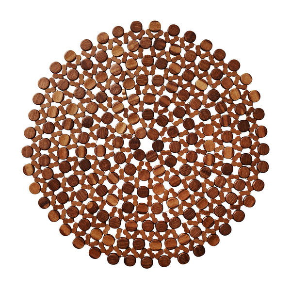 ROUND BAMBOO PLACEMAT IN BROWN