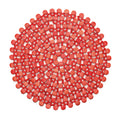 ROUND BAMBOO PLACEMAT IN CORAL - Pioneer Linens