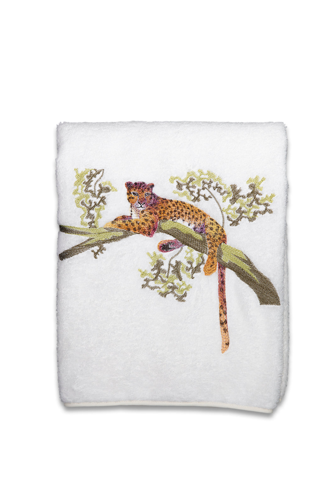 Tree Jaguar On White Towels - Pioneer Linens