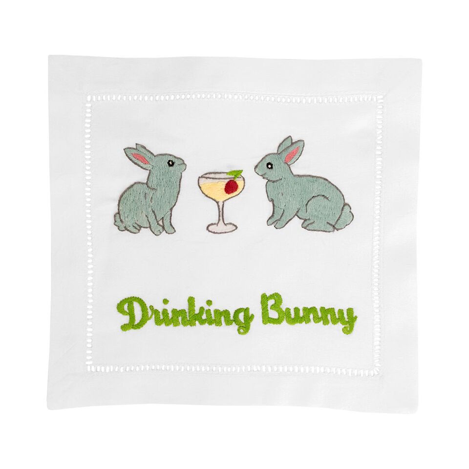 Drinking Bunny Cocktail Napkins - Pioneer Linens