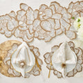 Botanica Table Runner in White, Gold, & Silver - Pioneer Linens