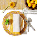 Zigzag Rattan Placemat In Yellow